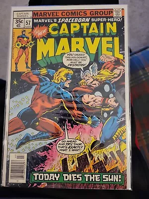 Buy Captain Marvel #57/ Battle Issue/ Thor Vs Captain  Marvel/ Bronze Age 1978 Vf+ • 15.98£