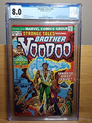 Buy New Slab CGC 8.0 1973 STRANGE TALES #169 First Brother Voodoo WHITE PAGES Key • 285.52£
