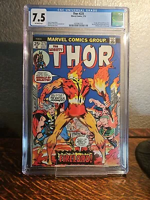 Buy 🔥  The Mighty Thor #225, CGC 7.5, 1st App. Of Firelord, Conway, Buscema 🔥  • 197.45£