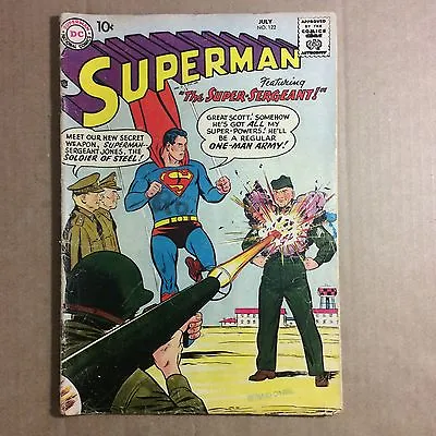 Buy Superman #122  The Super-sergeant!  (3.0) 1958 • 50.27£
