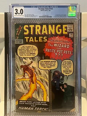 Buy STRANGE TALES #110 CGC 3.0 LT/OW Pages, 1st App Of Doctor Strange July 1963 • 1,422.35£
