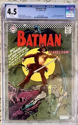 Buy Batman #189 CGC 4.5 White Pages DC Comics 1st Silver Age Appearance Scarecrow • 336.43£