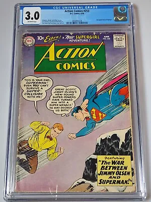 Buy Action #253 CGC 3.0 OW (1959) -- 2nd Appearance Supergirl • 157.27£
