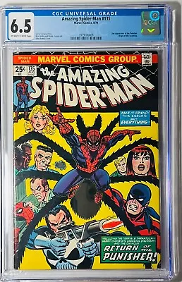 Buy 1974 Amazing Spider-Man 135 CGC 6.5  2nd Punisher Origin Of Tarantula • 138.75£