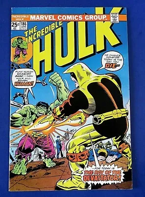 Buy INCREDIBLE HULK #186 COMIC BOOK 1st APP DEVASTATOR ~ 1975 Marvel ~ VF • 11.87£