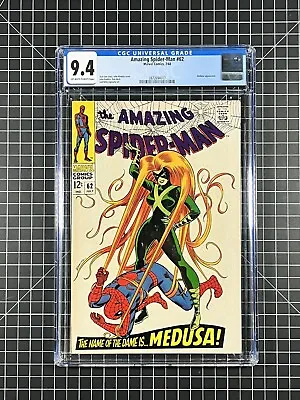 Buy Amazing Spider-Man #62 CGC 9.4 1968 NM NEAR MINT MEDUSA OW/ White Pages • 513.89£