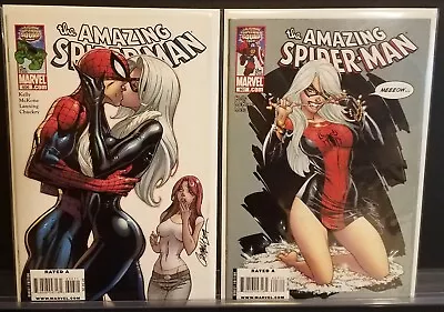 Buy Amazing Spiderman #606 & 607 Marvel 2009 J Scott Campbell Mary Jane & Black Cat • 159.90£