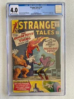 Buy Strange Tales #124 CGC 4.0 1964 - The Thing And Human Torch, Paste-Pot Pete • 99.94£