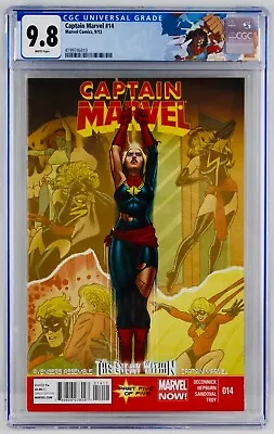 Buy Captain Marvel #14 CGC 9.8 White Pages First Kamala Khan Appearance 1st 2013 • 159.90£