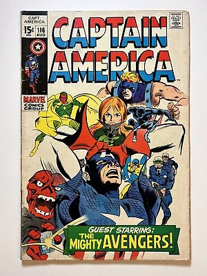 Buy CAPTAIN AMERICA #116 (1969) “Far Worse Than Death!” Red Skull! Gene Colan! • 7.88£