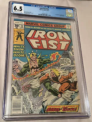 Buy Iron Fist #14 CGC Graded 6.5 *1st App Of Sabretooth Victor Creed* (Marvel 1977) • 278.05£