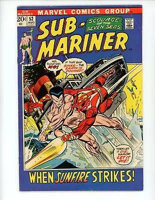 Buy Sub-Mariner #52 Comic Book 1972 FN/VF 2nd App Sunfire Gil Kane Marvel • 11.82£