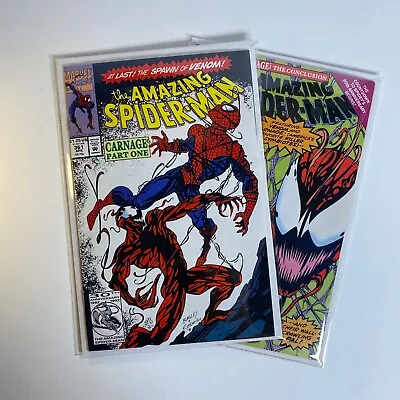 Buy Amazing Spider-Man 361 & 363 (Carnage 1 & 3) 1992 Marvel Comics Direct Editions • 63.96£
