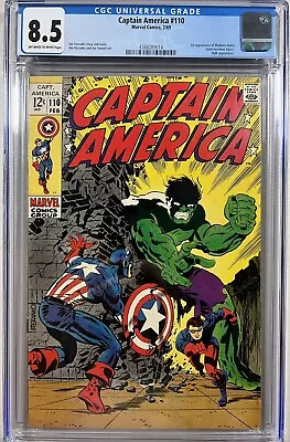 Buy Captain America 110 (Marvel, 1969)  CGC 8.5 OWP-WP **1st Apperance Viper** • 236.39£