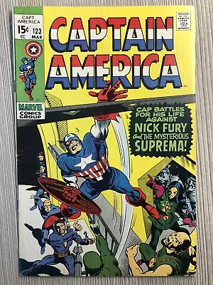 Buy Captain America #123 VF+ 8-8.5 Marvel Comics Bright Colors Crisp Iconic • 55.17£