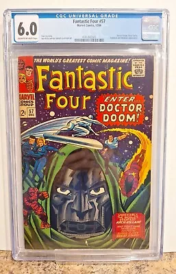 Buy Fantastic Four #57 CGC 6.0, Marvel Comics 1966 Doctor Doom Appearance! Kirby!! • 146.95£