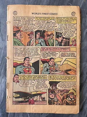 Buy World's Finest Comics #65 DC 1953 Key ORIGIN Superman Coverless + Incomplete  • 15.38£