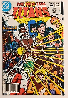 Buy The New Teen Titans #34 (1983, DC) FN Newsstand Vs Deathstroke • 2.68£