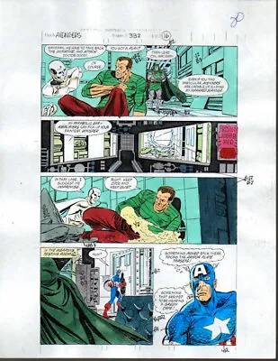 Buy Original 1991 Avengers 332 Captain America Dr Doom Color Guide Art:Marvel Comics • 33.12£