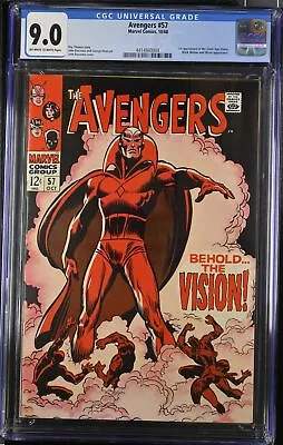 Buy Avengers #57 - Marvel Comics 1968 CGC 9.0 1st Appearance Of The Silver Age Visio • 1,038.58£