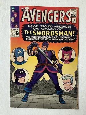 Buy Avengers #19 1st Appearance Swordsman Origin Hawkeye! Marvel 1965 VG/ F • 33.99£