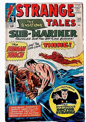 Buy MARVEL Strange Tales 125 Dr. Strange FF4 1964 VG+ 4.5 Thing Battle Sub Mariner • 20£