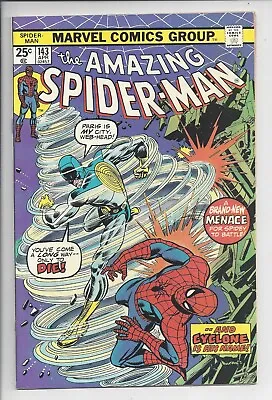 Buy Amazing Spider-Man #143 NM (9.0) 1975 - Kane Cover - 1st Cyclone - G Stacy Clone • 67.93£