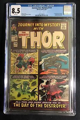 Buy JOURNEY Into MYSTERY #119, CGC 8.5, THOR , 1965 Silver Age, White Pages • 282.30£