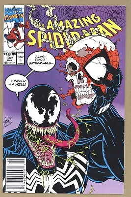 Buy Amazing Spider-Man 347 (VF+) Classic Venom Cover! Larsen Art! 1991 Marvel X905 • 17.83£