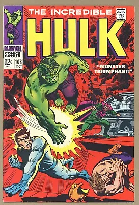 Buy Incredible Hulk 108 FVF Severin Trimpe Mandarin! N Fury! Mao Tse-Tung! 1968 V332 • 55.33£