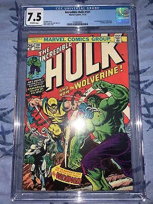 Buy Incredible Hulk #181 Cgc 7.5 1st Wolverine • 6,000£