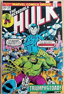 Buy Hulk #191 - VFN- (7.5) - Marvel 1975 - 25 Cents Copy - Vs The Toad • 11.50£