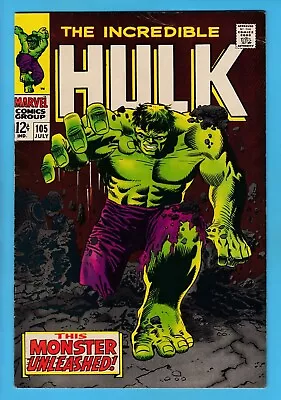 Buy INCREDIBLE HULK # 105 VFN- (7/7.5) 1st MISSING LINK APPEARANCE - CENTS - 1968 • 27£