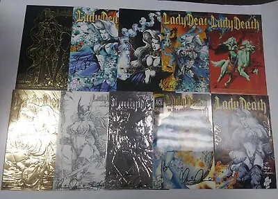 Buy Evil Ernie Lady Death Signed B. Pulido S. Hughes Leather Gold Foil Lot Of 10 • 527.19£