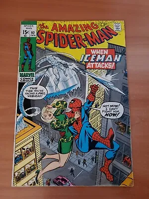 Buy Amazing Spider-Man 92 FN+ / Iceman / (1971) • 43.36£