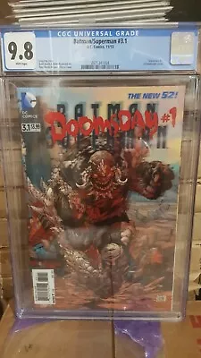 Buy 🔥 Batman Superman #3.1 Cgc 9.8 🔥 Doomsday 3-d Lenticular Cover 🔥 • 40£