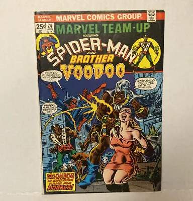 Buy Marvel Team-Up # 24 Marvel Comic 1974 Spider-Man & Brother Voodoo (Copy A) • 8.10£