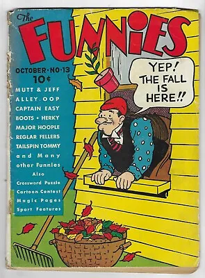 Buy The FUNNIES #13 DELL COMIC BOOK Mutt & Jeff Alley Oop Captain Easy CIRCA 1937 • 160.49£