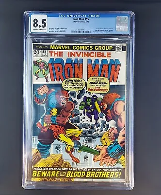 Buy Iron Man #55 ~ CGC 8.5 ~ 1st Appearance Thanos ~ Mentor ~ Drax The Destroyer • 1,200.91£