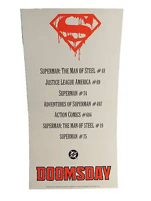 Buy 1992 Superman Doomsday Comic Book Folded Header Card - Store Display - DC Comics • 9.44£