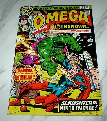 Buy Omega The Unknown #2 F/VF 7.0 OW/W Pages 1976 Marvel Hulk Battle Cover & Story • 19.98£