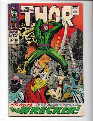 Buy Thor 148 - Vg+ 4.5 - 1st Appearance Of The Wrecker - Loki - Black Bolt (1968) • 40.03£