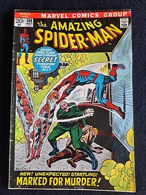 Buy Amazing Spider-Man 108 Marvel 1972 Tape On Cover Reader • 6.40£