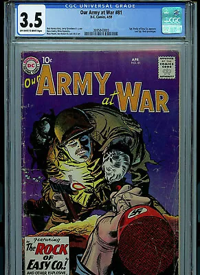 Buy Our Army At War #81 CGC 3.5 1959 Sgt Rock Amricons K38 • 434.83£