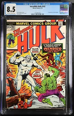 Buy 1973 Incredible Hulk 162 CGC 8.5 1st Appearance Of Wendigo • 181.83£