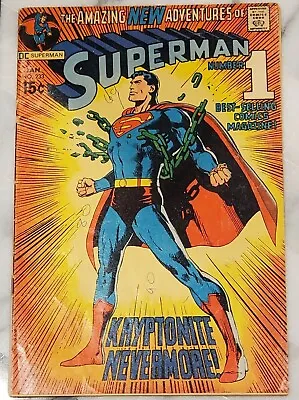 Buy Superman 233 Classic Neal Adams Cover, 1971, Fine Condition (5.5-6.5) Kryptonite • 74.90£