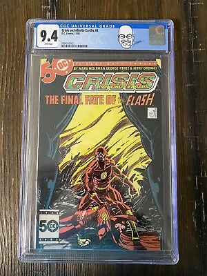 Buy Crisis On Infinite Earths #8 Cgc 9.4death Of Barry Allen White Pages • 47.95£