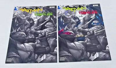 Buy Dc Idw Batman Teenage Mutant Ninja Turtles #1 Artgerm Variant Set Color B&w • 79.67£
