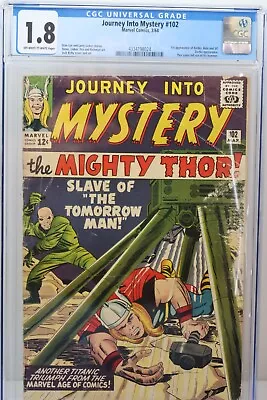 Buy Journey Into Mystery #102 CGC 1.8 1st Appearance Hela, Balder, & Sif 1964 Marvel • 75.11£