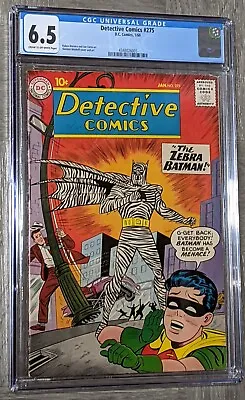 Buy Detective Comics #275 CGC 6.5 DC 1960 1st App Zebra Batman Moldoff Cover & Art! • 435.36£